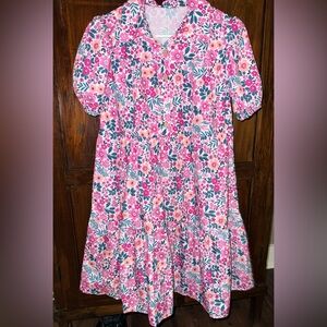 Floral Midi Dress in Pink by [Brand]